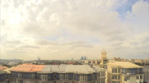 View of the city on summer day timelapse Stock Footage 87225957