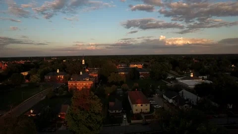 A view of a city at sunset Stock Footage 155456785