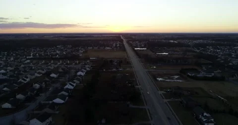 A view of a city at sunset Video stock 155459305
