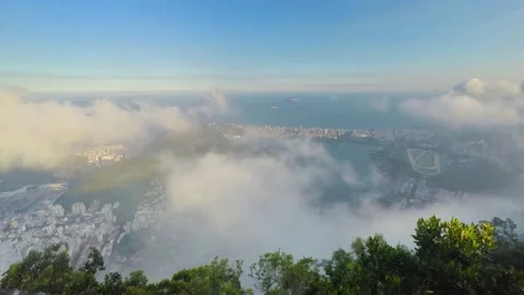 View of the city through the clouds Stock Footage 155362185