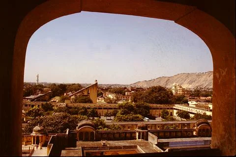 View of City through Framed Arch Stock Photos