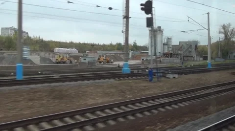 View Of City Through Moving Train Window 스톡 동영상 50150983