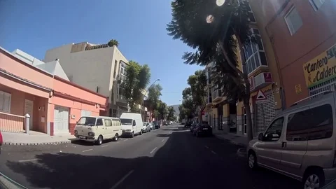 View on a city through a window of a car Stock Footage 72177065