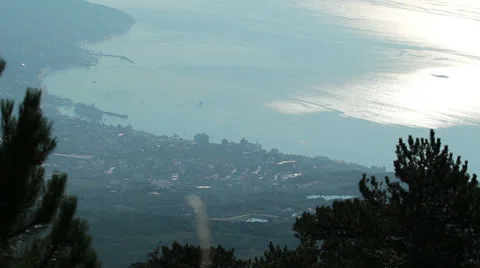 View of the city from the top of the mountain Stock Footage 26356319