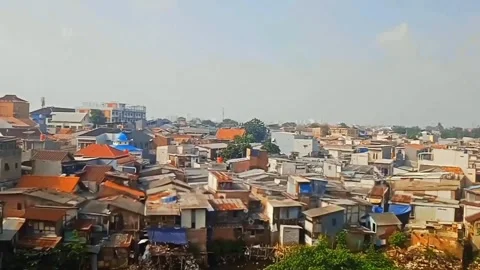 View of the city from the window of the commuterline train 動画素材 246165712