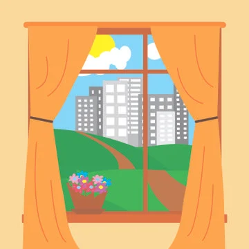 View of the city from the window Stock Illustration