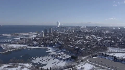 View of the city of winter Stock Footage 232434689