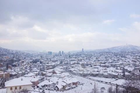 View to the city at winter Foto stock
