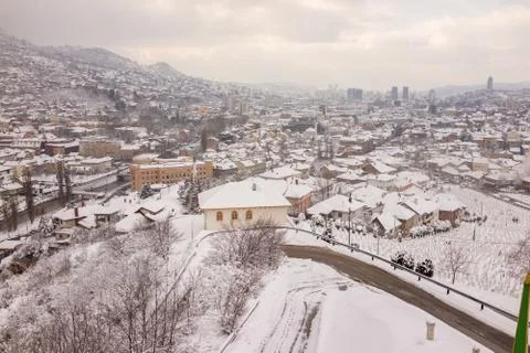 View to the city at winter Stock Photos