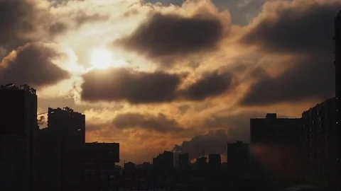 View of City at WInter Sunset. 스톡 동영상 84695006