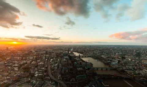 View of cityscape with River Thames Stock Photos