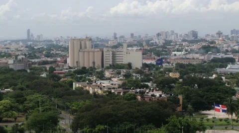 View to the cityscape of Santo Domingo, Dominican Republic. Stock Footage