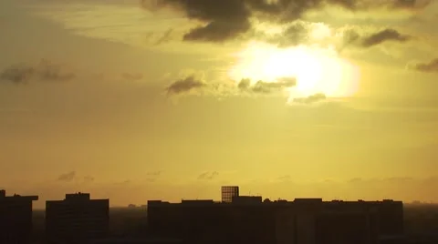 View of cityscape at sunset Stock Footage 54592700