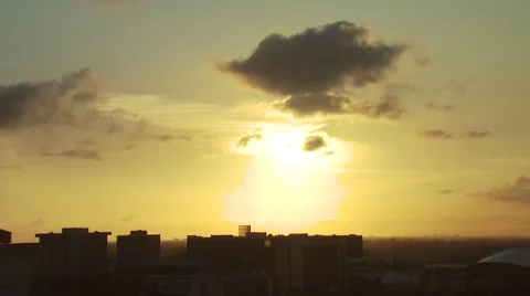 View of cityscape at sunset Stock Footage 54592709