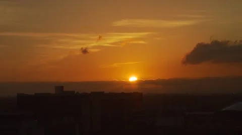 View of cityscape at sunset Stock-Footage 54592719