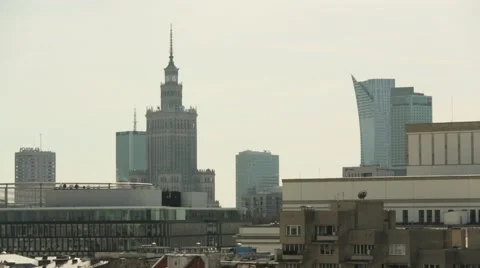 View of cityscape in Warsaw Stock Footage 65875688