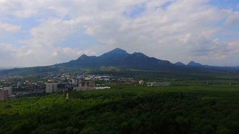 View of the city,surrounded with mountains Stock Footage 70506021