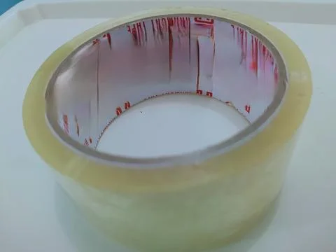 View of clear tape on a table 库存照片