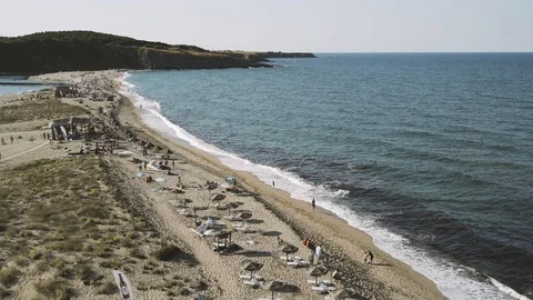View from the Cliff above Veleka beach at Sinemorets, Bulgaria Stock-Footage 118565320