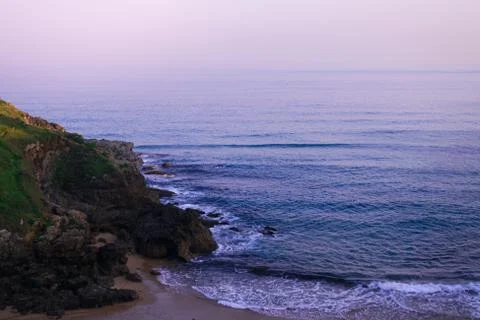 View of a cliff to sea . Stock Photos