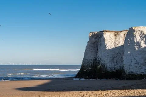 View of cliffs and beach in Botany Bay, Broadstairs, Kent Stock Photos