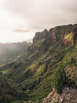 View of cliffs and mountains around Masca, tenerife. Stock Photos