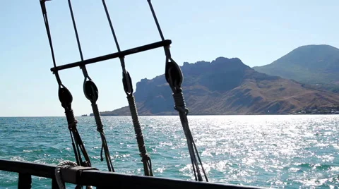 View of the cliffs from the board in afternoon Video stock 60737263