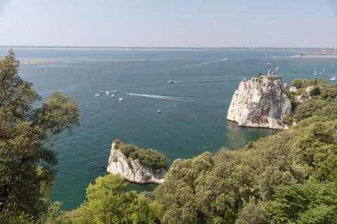 View of the cliffs of di Duino Stock Photos