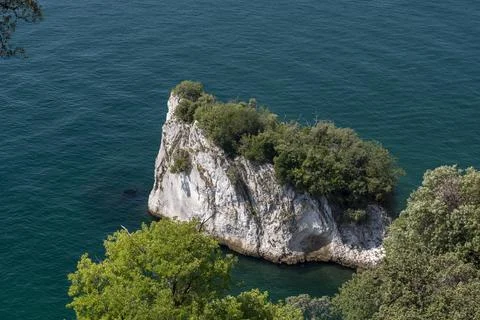 View of the cliffs of di Duino Stock Photos