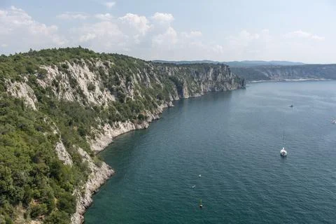 View of the cliffs of di Duino Stock Photos