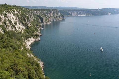 View of the cliffs of di Duino Stock Photos