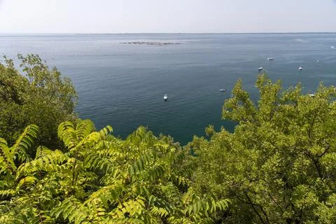 View of the cliffs of di Duino Stock Photos
