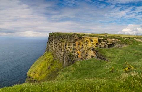 View of the Cliffs of Moher on the Irish coast. Stock Photos
