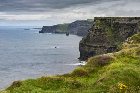 View of the Cliffs of Moher on the Irish coast. Stock Photos