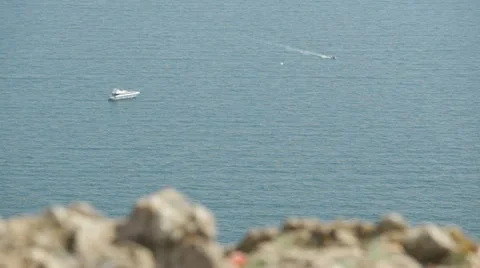 View from the cliffs to the sea. Stock Footage 22157407