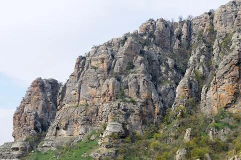 View of cliffs from the top of mountain Stock Photos