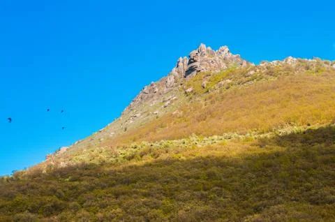 View of cliffs from the top of mountain Stock Photos