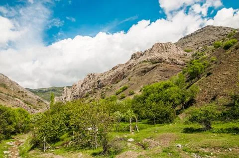 View of cliffs from the top of mountain Stock-Fotos