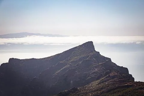 View of the cliffs on the way to the Masca gorge in Tenerife Foto stock