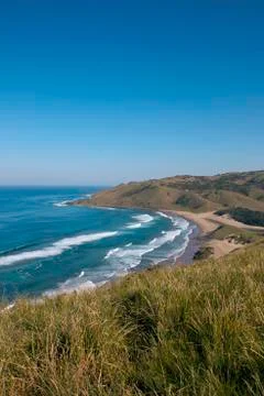 View from cliffs of wild coast beach, transkei, south africa Stock Photos