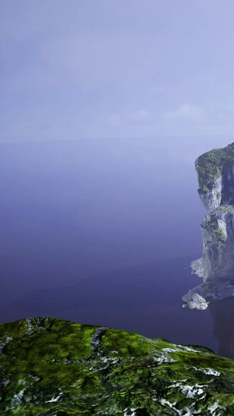 View of cliffside and ocean during daytime near rocky shore Video stock 335236844