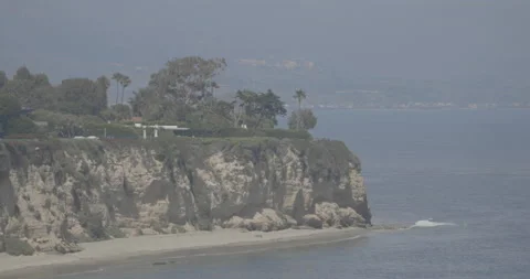 View of Cliffside Homes in Malibu, CA Stock Footage 137172300