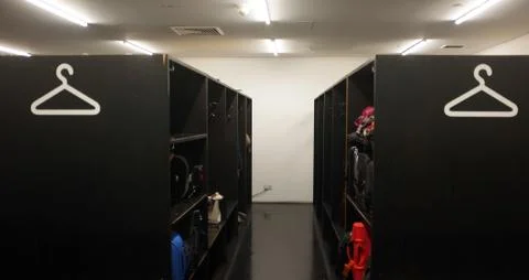 View of a cloakroom Stock Photos