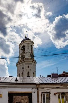 View of Clock Tower of the Cathedral of the Vyborg, Russia Foto stock