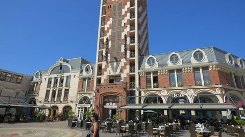 View on Clock Tower at Piazza Square in Batumi, Georgia. Stock Footage 98645174