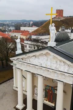 View from the clock tower in Vilnius Stock Photos