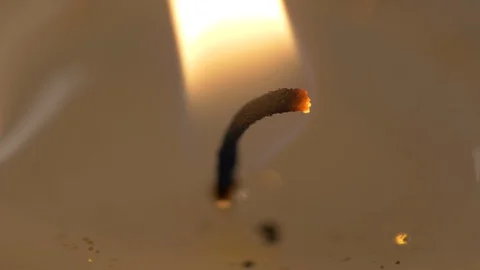 View of Close up on Candle Flame Stock-Footage 130138620