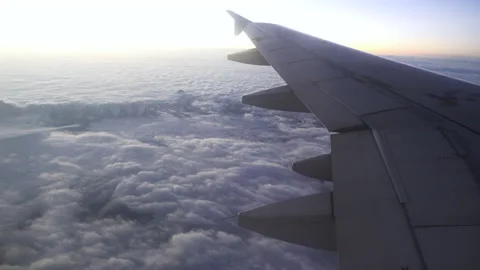 View of cloud from Airplane window Stock Footage 137095367