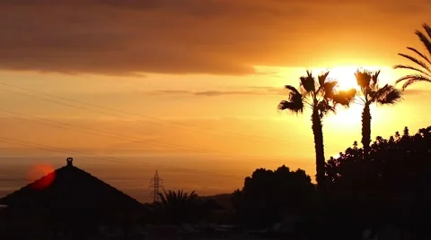 View with cloud formations at sunset Video stock 56405723