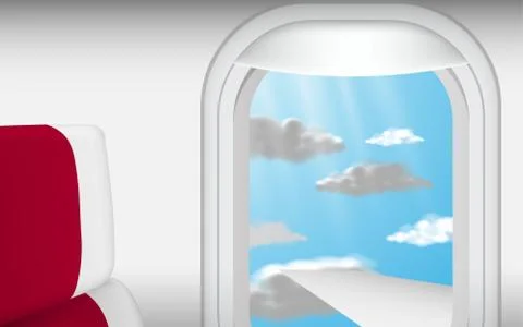 View cloud on the sky at the windows of the plane Stock-Illustration